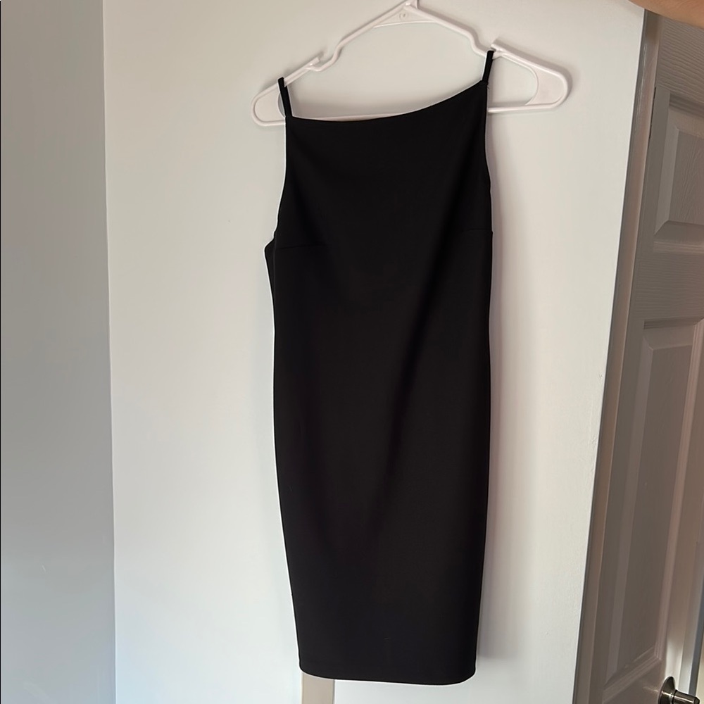 Black Boat-Neck Low Back Abercrombie Dress